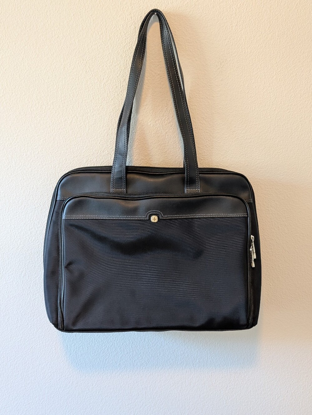 Wenger Black Leather Briefcase Laptop Bag